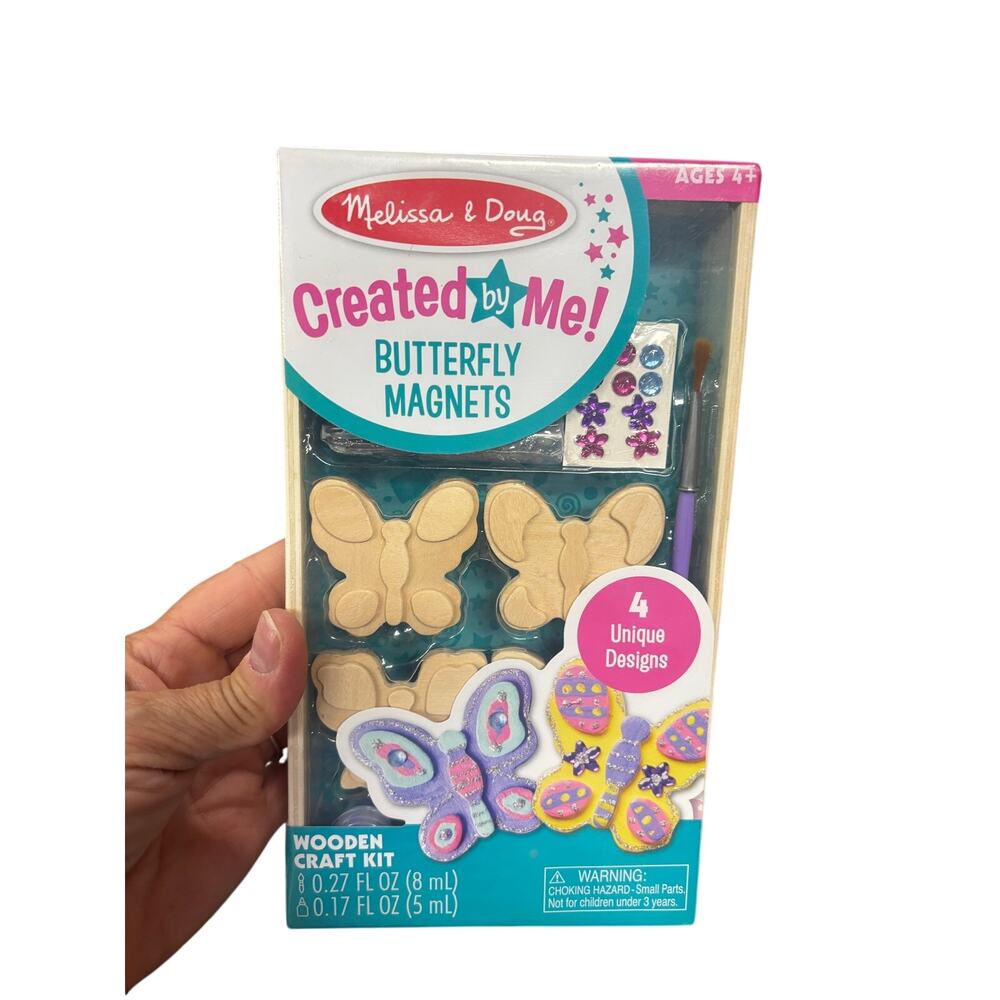 Melissa & Doug Created by Me! Butterfly Magnets Wooden Craft Kit new in box NWT